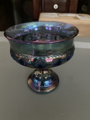 Vintage Indiana Iridescent Thumb Print Goblet