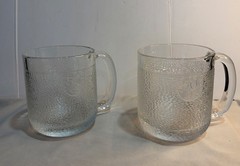 IITTALA Arabia Crystal Krouvi Beer Mug 50cl 20oz Heavy Textured Finland Set of 2