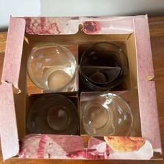 Unused CORELLE Impressions BLUE DUSK Set Of 4 Glass Tumblers Corning Box Vintage