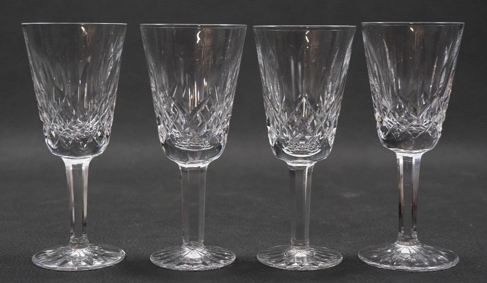 Waterford Crystal Lismore 5 1/8 Inch Sherry Glasses, Set of 4