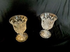 Higbee Panelled Thistle, Flared Stem, Water Goblet , 5 1/2 in, Set Of Two