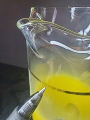 Vintage Blendo Yellow Tall Pitcher & Highball Glass 7 Piece Set MCM Lemonade