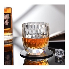 Hand Cut Crystal Whiskey Glass Edo Kiriko Style Luxury Clear Diamond Tumbler Cup