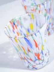 NWT MURANO CONFETTI GLASS TUMBLERS, SET OF 2