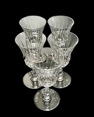 Set of 5 VAL ST. LAMBERT Crystal Glendale 5.5” Sherry Glasses Belgium Excellent
