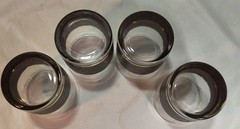 MCM Culver Alligator 22k Gold Trim Set Of 4 Double RocGlasses 1960s Barware VTG