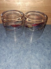 2 Luminescence Romania Milano Whiskey Glasses-Stained Glass-3.5″×3.25″-Clean!!!
