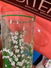Set of 6 Vintage H.J. Stotter Bluebells Lily Plastic Tumbler Glasses with Box