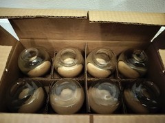 Queen’s Lusterware Silver Fade MCM Barware 24pc Roly Poly Shrimp Glasses