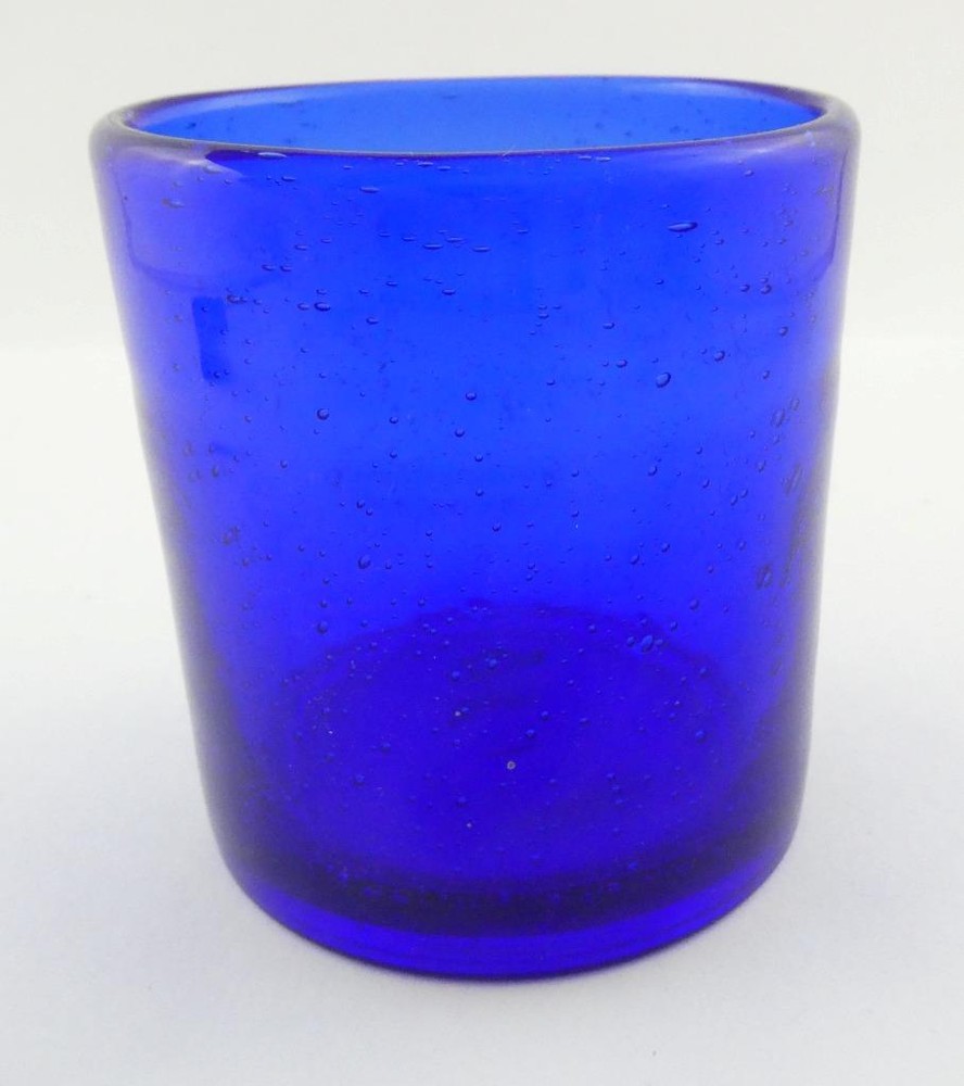Tag LTD Bubble Glass Colors Cobalt Blue Double Old Fashioned