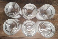 6 Vintage Atomic Starburst Barware Tumbler Glass 12oz Frosted White (No Gold)