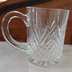 4- Crystal d’ Arques Paul Sebastian Mugs 24% Lead Crystal 10oz Masquerade France