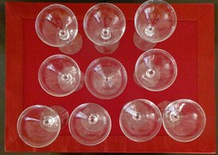 VINTAGE CLEAR CRYSTAL CORDIAL GLASSES, 3 1/2 INCHES TALL, LOT OF 10, PERFECT