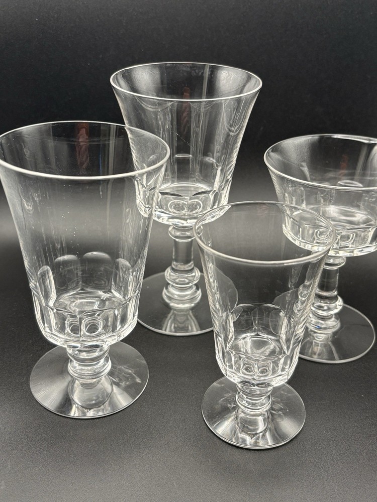 Dolly Madison Fostoria Lot of 24 includes 6 Four-piece Stemware Glassware MINT