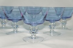 Doyen Royal Ice Blue/Wisteria (6) Champagne or Sherbet Glasses, 4″