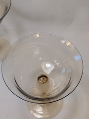 Murano Style Amber Champagne Coupes MCM Unsigned but Gorgeous