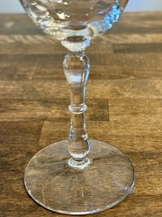 Vintage Set 6 Etched Paneled Cordial Wine Glass Grapes/Vines Tiffin Style 10oz
