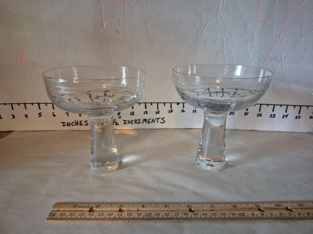 2 Lasvit Czech George Yabu & Glenn Pushelberg Clear “OTTO” Champagne Coupe Rare