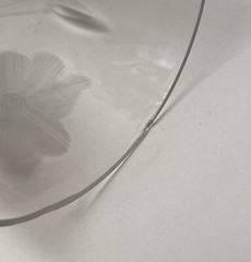 Vintage Wheel Etched Floral Glass Tumbler