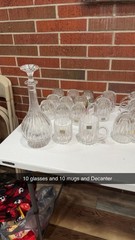 Mikasa Crystal Bar Set – 10 Highball 3 3/4”10 Beer 4.5”, and Whiskey Decanter