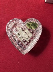 Block 24% Full Lead CRYSTAL Czech Republic Heart Box W/ Lid Stocking STUFFER