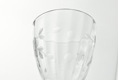 1950s Vintage 6 Etched Flower Optic Juice or Cocktail Liquor Glasses 3” 4oz