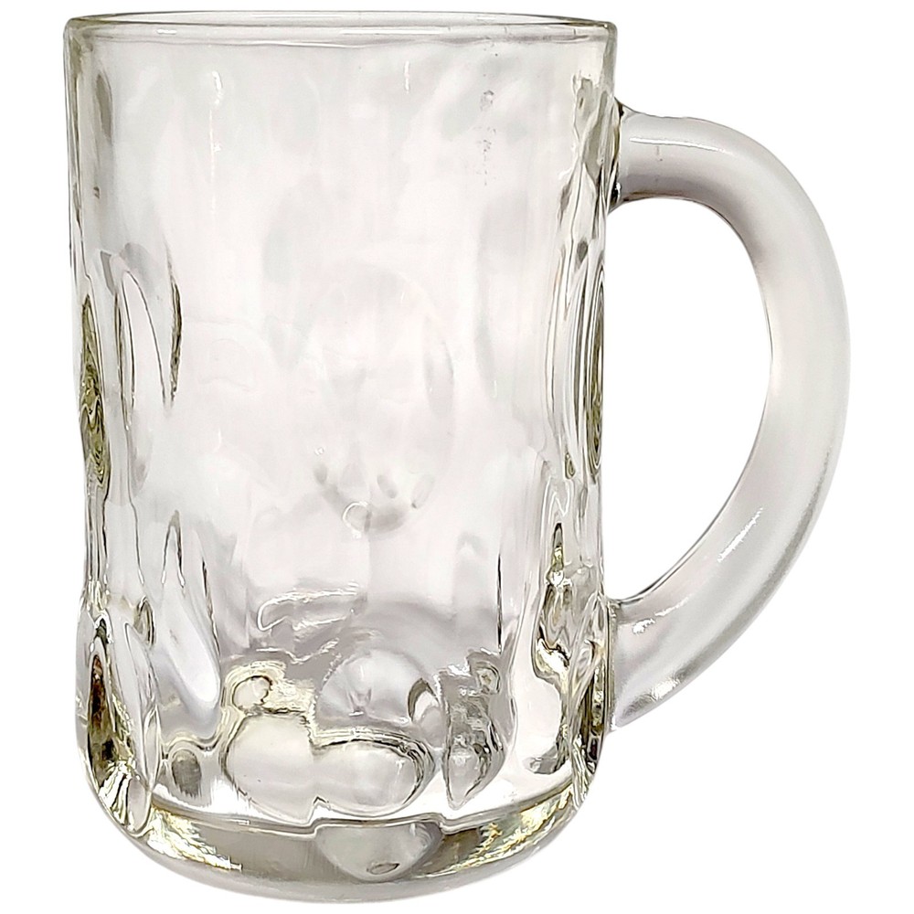 Oktoberfest Thumbprint Dimple Glass Beer Mug 4.75″ Clear Excellent Condition
