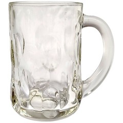 Oktoberfest Thumbprint Dimple Glass Beer Mug 4.75″ Clear Excellent Condition