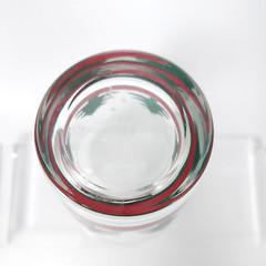 Libbey Christmas Double Old Fashioned Glasses 12oz Set of 6 Green Tree Red Band