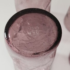 Pilgrim Pinched Crackle Glass Purple Tumblers Set Of 4
