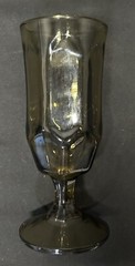 1 1970’s Vintage Duz Crystal D2Z1 Smokey Brown Water Goblet Wine Pedestal Glass