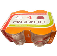 Vintage Arcoroc France ROC old fashioned glasses 7oz of 4Treme New original box