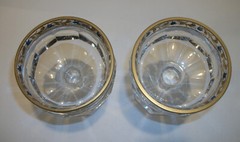 Bohemian Moser Baccarat Style Vintage High Quality PAIR Crystal Sherbets Bonbons