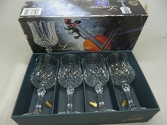 Vtg Cristal D’Arques Longchamp 24% Lead Crystal Wine Glasses Set of 4 France
