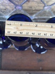 Vintage Libbey Cobalt Blue Champagne Flutes with Gold Stars Stemware Set of 6