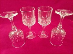 Set of 4 Cristal D’Arques Durand Longchamp Wine Water Crystal Glasses 6-1/2″