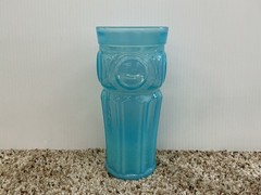 Vintage 1960s Wheaton Bullseye Opalescent Blue 6.75″ Glass Tumbler – NICE!