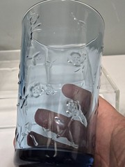 Set of 2 Vintage Anchor Hocking Savannah Blue Cooler Tumbler Glass 6″
