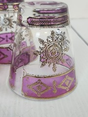 Georges Briard Signed 22K Gold & Purple Design Extremely Rare Glasses Glassware