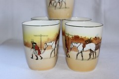 JUICE SET- Royal Doulton Coaching Days Set of 5 Juice Tumblers & 40 oz Pitcher