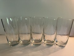Vintage Atomic Style Starburst Sunburst Highball Glasses SET OF 5 Etched 14 Oz
