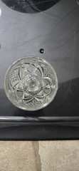 Clear Glass Goblet with Cut Pattern, Glossy Round Drinkware