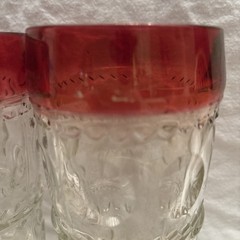 Tiffin Franciscan Set of 4 Highball Glasses Kings Crown Ruby Red Flash Cranberry