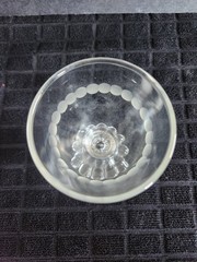 3 Vintage Anchor Hocking Berwick Pattern Footed Tumbler• Boopie Blank Cut Circle