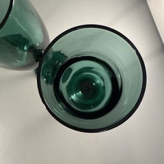 Set Of 6 Vintage 1980’s Libbey Juniper Green Champagne Wine Stemware Glasses