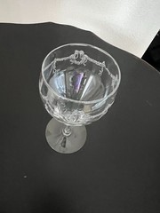 Vintage Central Glass Works Etch 14 Optic Water Goblets Wine Glasses Set Of 4