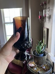 Tiffin Franciscan Madeira Smoke Brown Footed 6.5” Iced Tea Goblets Set of 5