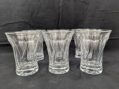 6 Fostoria Jamestown 10 oz Clear Swirl Tumbler Heavy Glass Iced Tea Water MCM