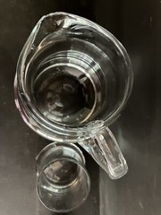Hungarian Blown Glass Tumble Up Bedside Carafe with Glass