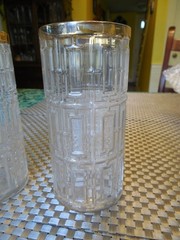 FOUR 1960s Mid-Century Modern Shoji Highball Glasses With 22kt Trellis
